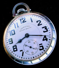Stainless steel Hamilton 992b railroad pocket watch